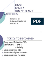 Geographical Indicators & Protection of Plant Varieties - by