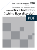 Obstetric Cholestasis (Itching Liver Disorder) : Day Assessment Unit, Women's Centre