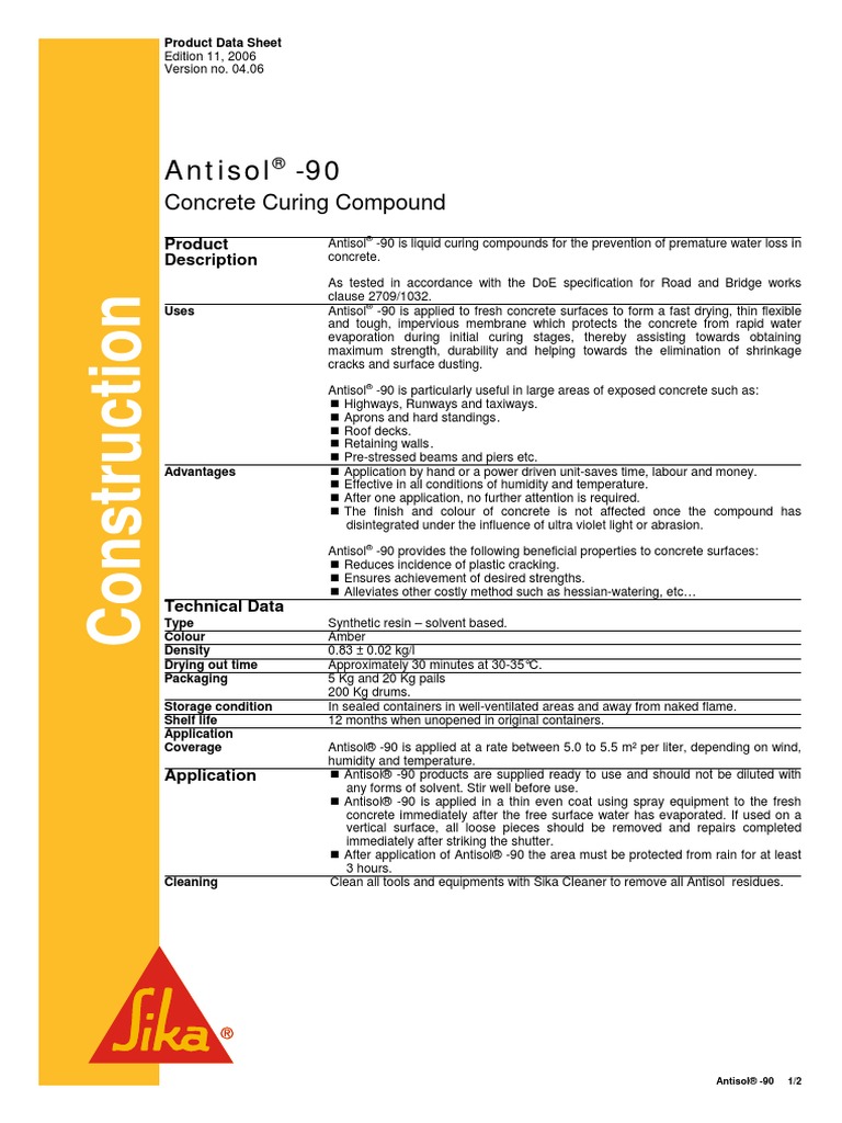 Antisol 90 PDF | PDF | Concrete | Water