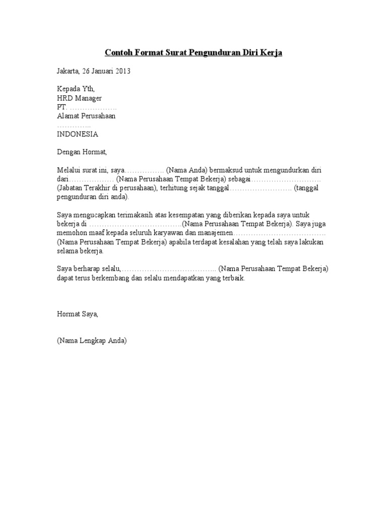 Contoh Surat Offer Kerja
