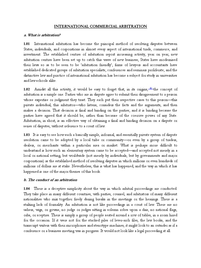 Overview of International Arbitration | PDF | Arbitration | Arbitral ...