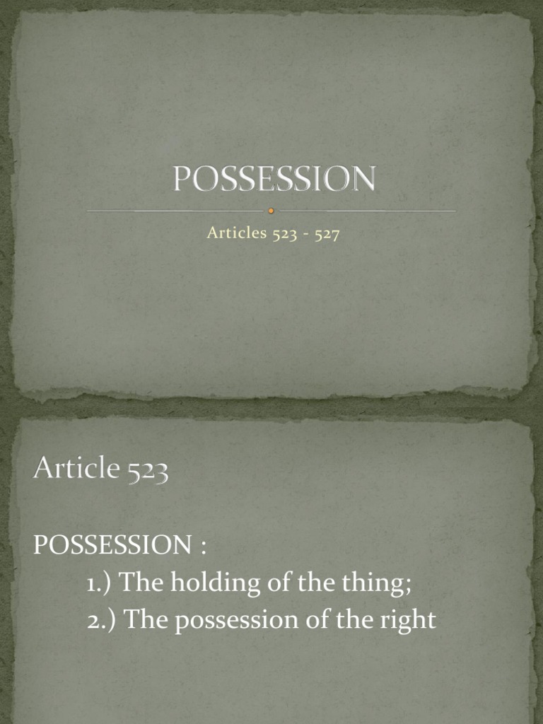 Possession Possession (Law) Ownership Free 30day Trial Scribd