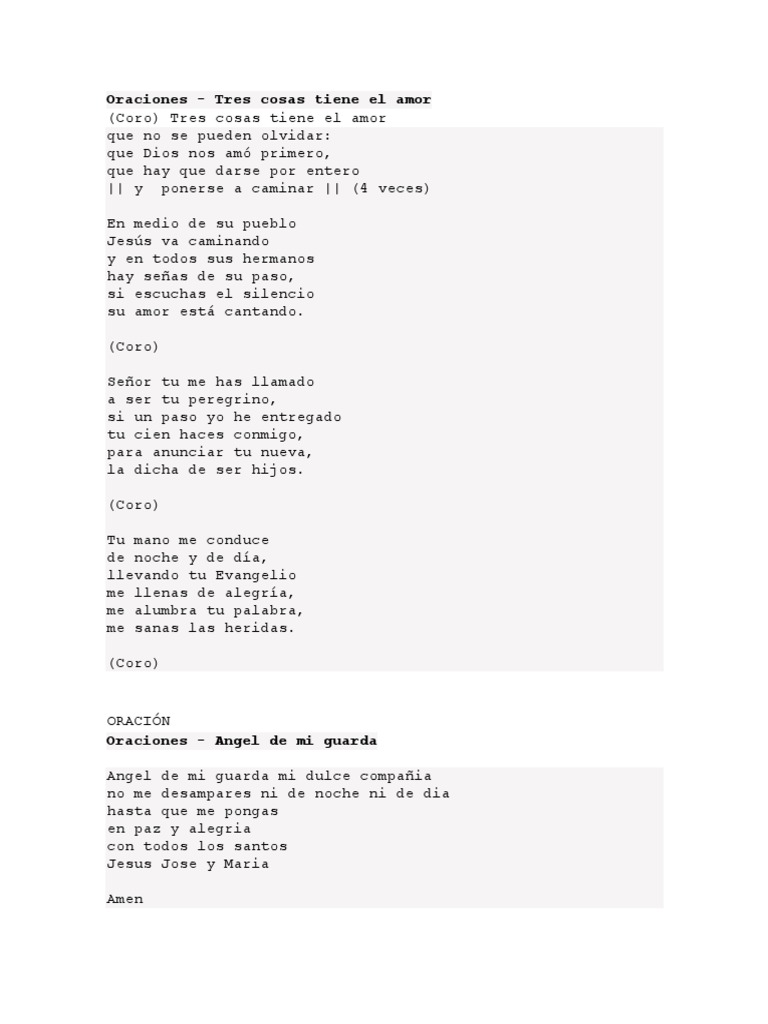 Letras de Canciones Religiosas Católicas | PDF