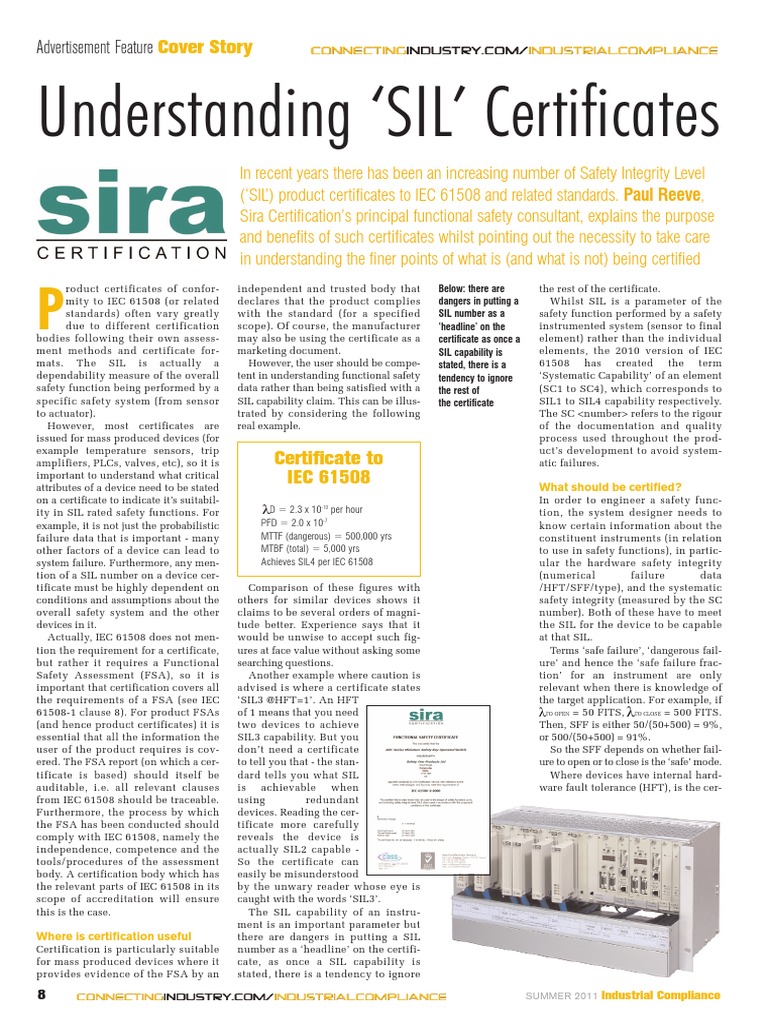 Understanding SIL Certificates | PDF | Safety | Computing And