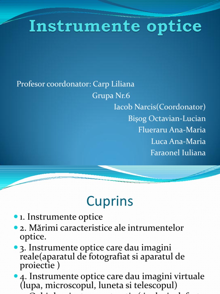 Instrumente Optice | PDF