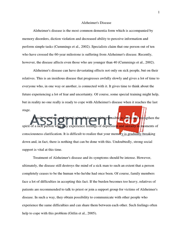 alzheimers disease essays