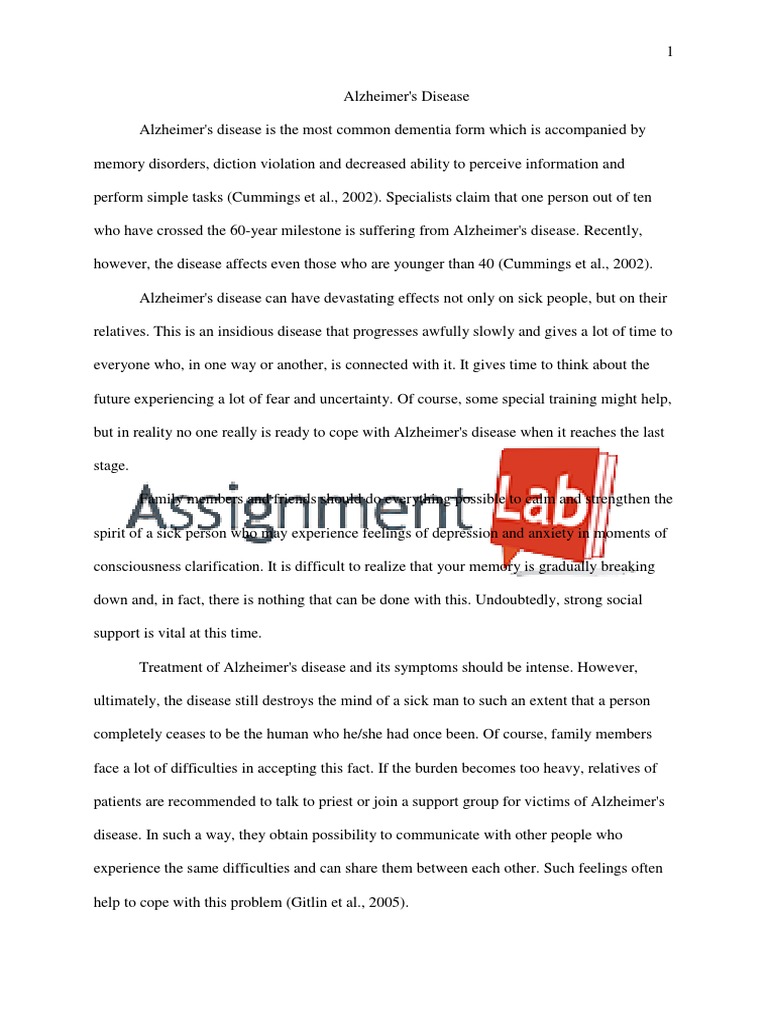 essay about alzheimers disease
