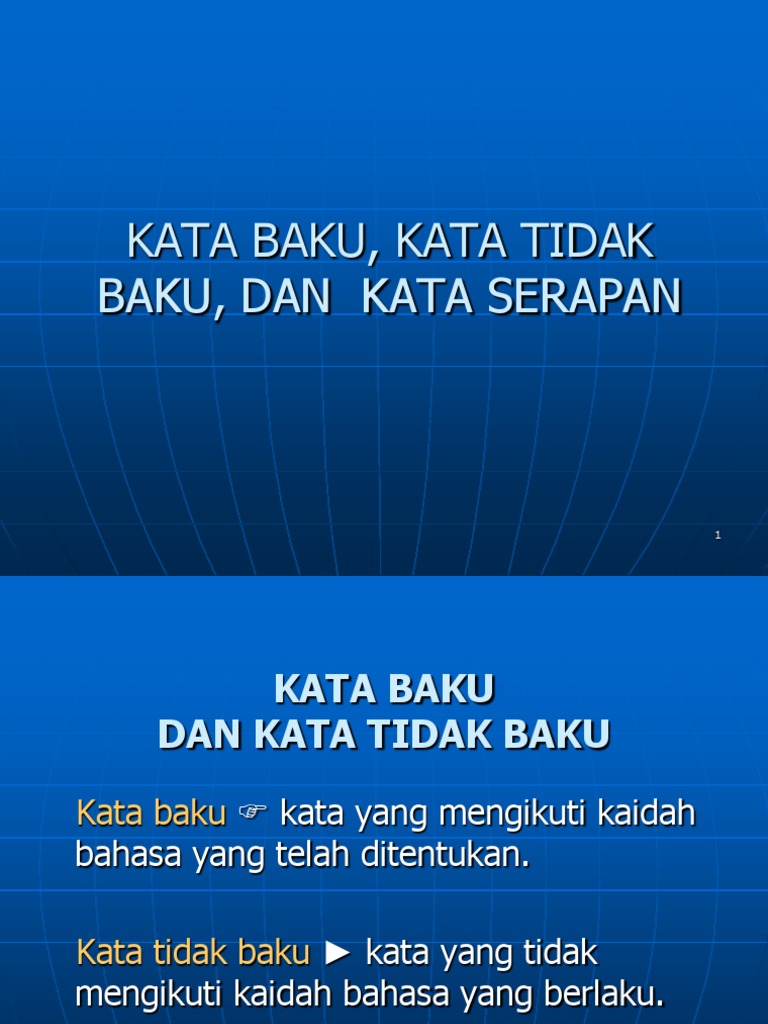 Kata Baku Kata Tdk Baku