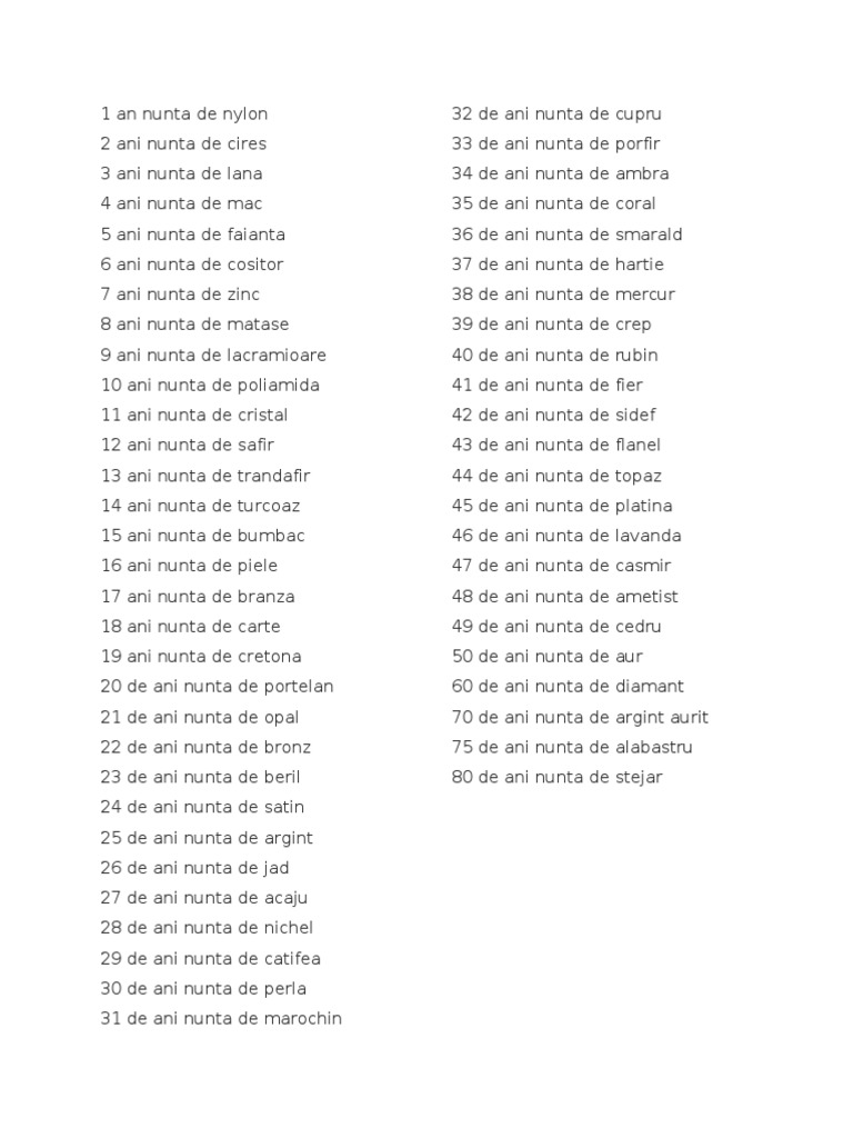 Fiecare An De Casatorie