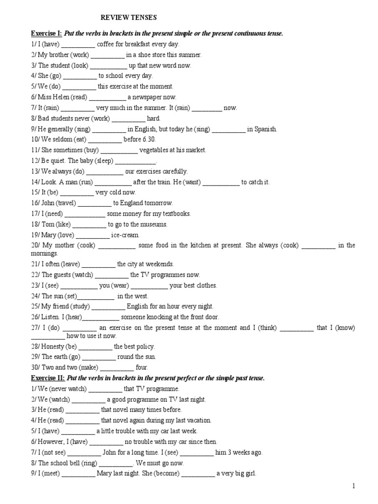 Islcollective Worksheets Intermediate b1 High School Writing Present Simple  C Exercises of Tenses 949939045251d927dc30a0 14772780 | PDF | Perfect  (Grammar) | Grammatical Tense