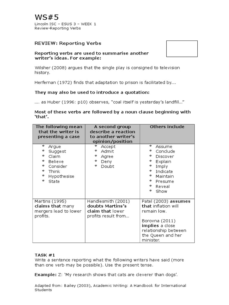 reporting-verbs-worksheet-syntax-linguistic-morphology
