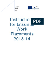 Instructions for Erasmus Work Placements 2013-2014