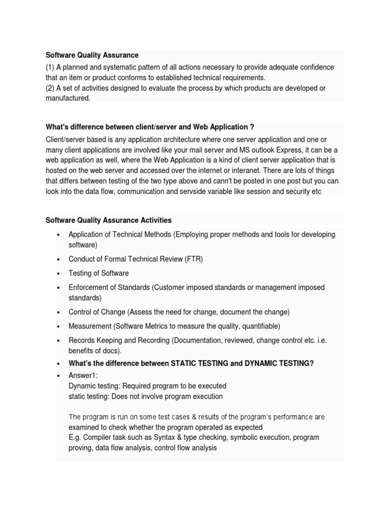 Software Testing Interview Questions PDF Software Testing Unit