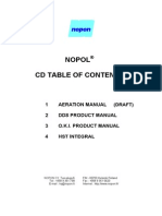 Nopol CD Table of Contents: 1 Aeration Manual (Draft) 2 Dds Product Manual 3 O.K.I. Product Manual 4 H ST Integral