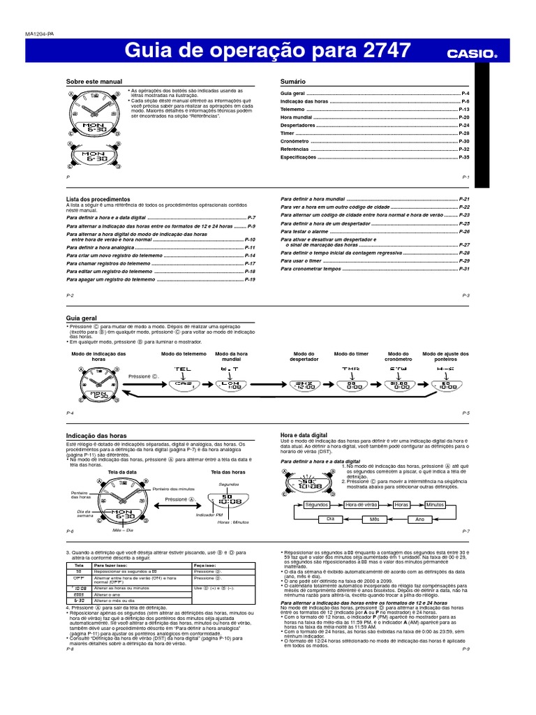 casio world time illuminator instructions