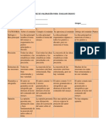 Matriz de Valoracion para Evaluar Ensayo