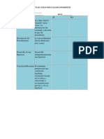 Lista de Cotejo para Experimentos