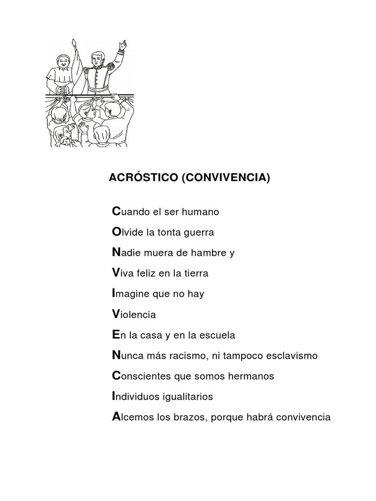 Acrostico Convivencia Vitamina Determinantes De La Salud