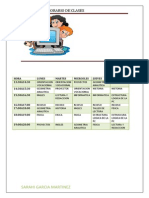 Horario de Clases: Sarahi Garcia Martinez