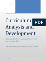 curriculum analysis paper - 21st century skills enhance a math curriculum final