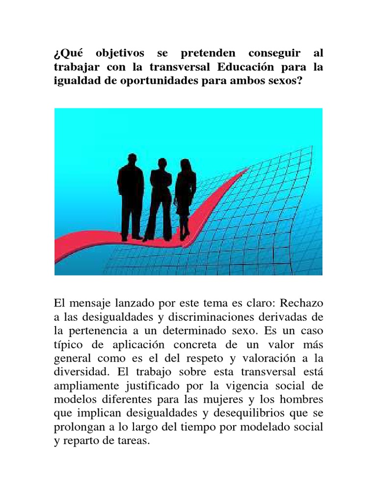 Educación para La Igualdad de Oportunidades | PDF
