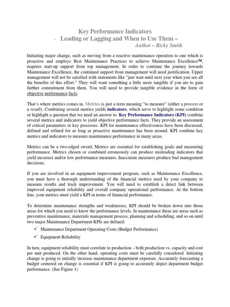 Key Performance Indicators | PDF