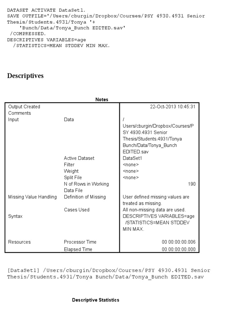 Descriptives: Notes | PDF | Career & Growth