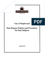 City of Maplewood - Data Request Policies and Procedures For Data Subjects