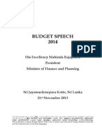 Sri Lanka Budget Speech 2014