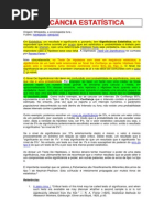 SIGNIFICÂNCIA ESTATÍSTICA