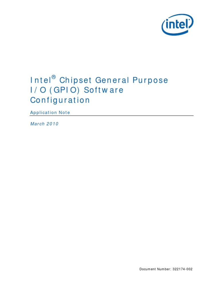 Chipset Gpio SW Config Appl Note | PDF | Input/Output | Intel
