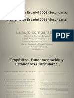 Sesión 2. Cuadro comparativo. Programa de Español 2006 y 2011