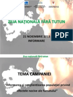 Informare - Ziua Nationala Fara Tutun 21 Nov.2013