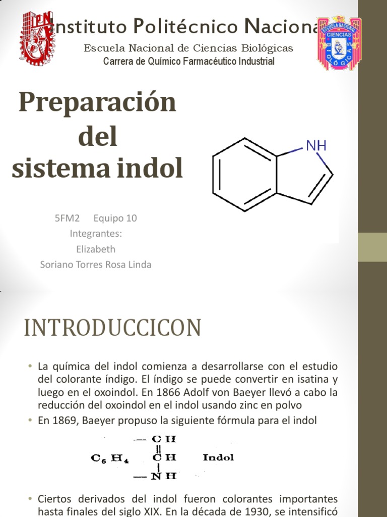 Preperacion Del Sistema Indol Compuestos químicos Química Orgánica