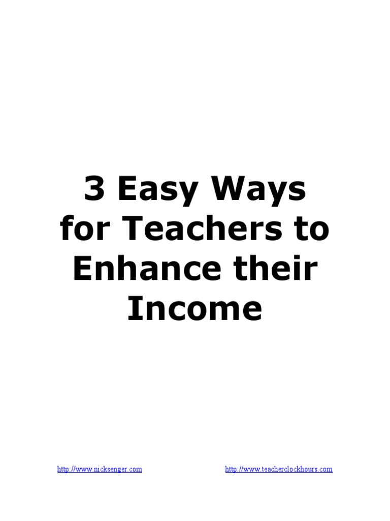 3 Easy Ways For Teachers To Make Extra Money PDF Blog World Wide Web