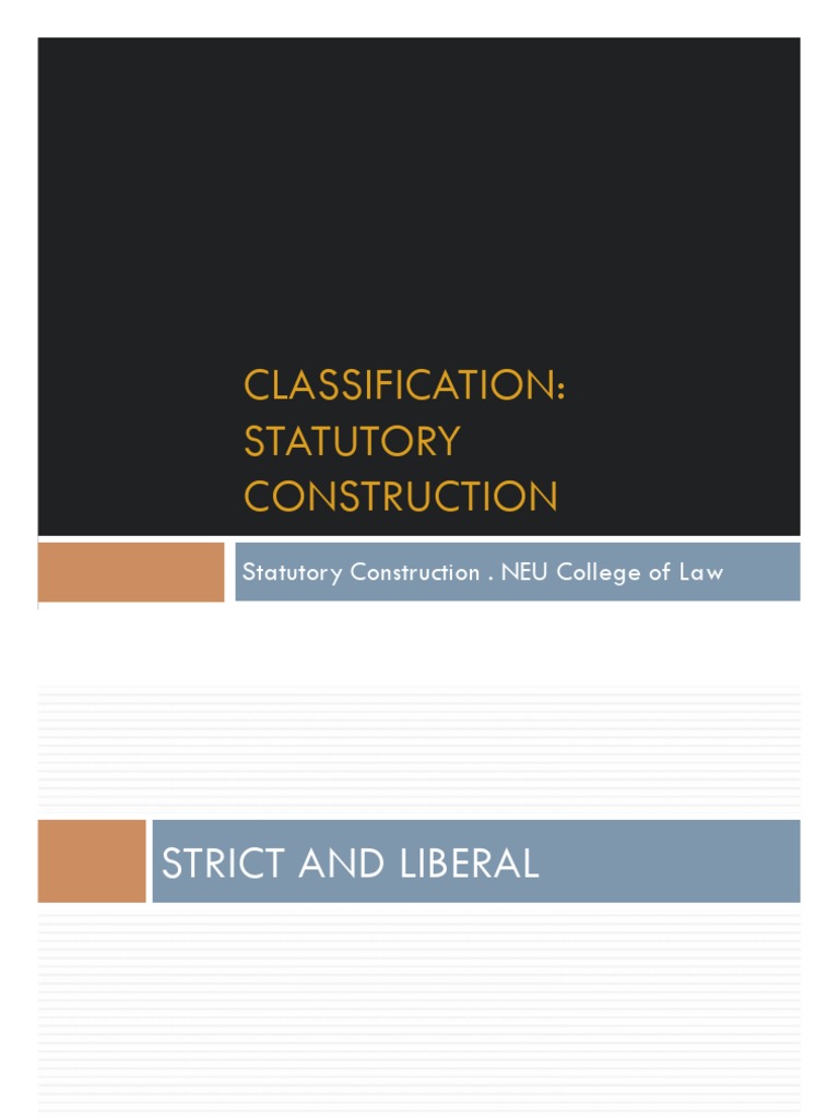 Classification of Statutes PDF Statutory Interpretation Repeal