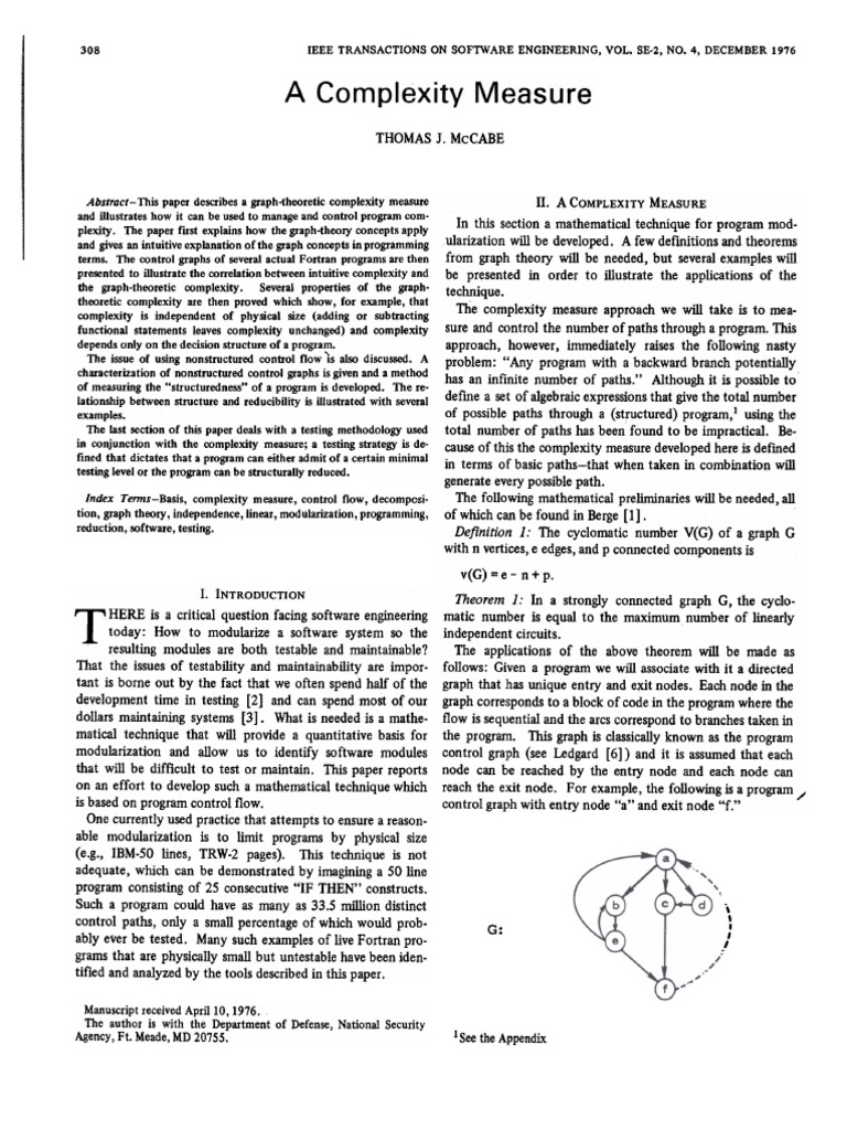 McCabe Cyclometric Complexity | PDF | Graph Theory | Control Flow
