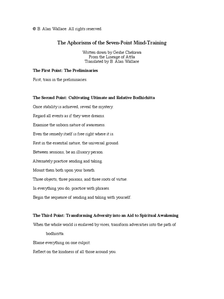 7 Point Mind Training Text Sept28 | PDF