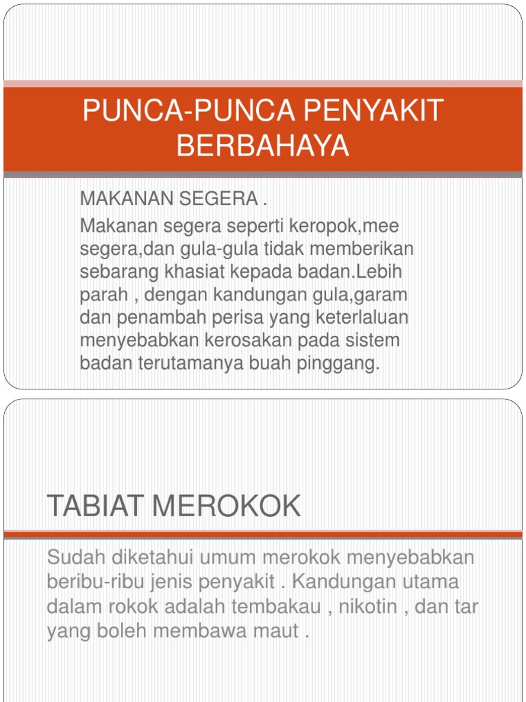 Punca Punca Penyakit Berbahaya Presentation Pdf