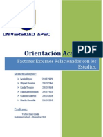 Orinetacion Academica - Factores Externos Relacionados Con Los Estudios