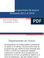 Las Diez Ocupaciones de Mayor Demanda 2012 Al 2018