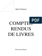 René Guénon - Recueil posthume - Comptes rendus de livres