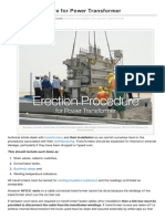 Erection Procedure For Power Transformer