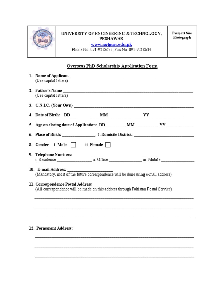 dissertation application form