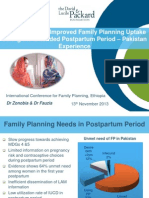 Counseling and Improved Family Planning Uptake during the Extended Postpartum Period - Pakistan Experience