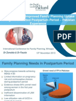 Counseling and Improved Family Planning Uptake During The Extended Postpartum Period - Pakistan Experience