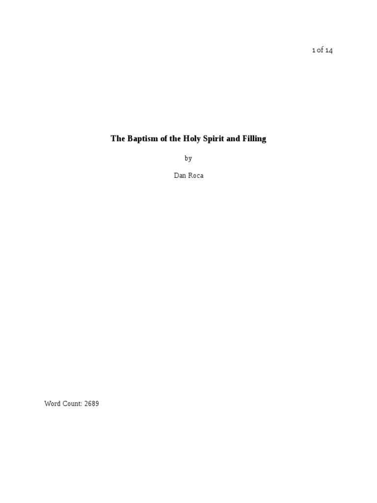 Understanding Holy Spirit Baptism | PDF | Baptism With The Holy Spirit ...