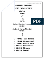 Industrial Training Report (Semester V) (2010-2011)