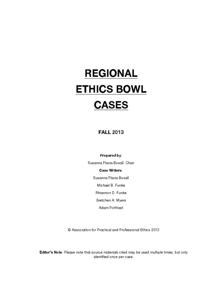 Regional Ethics Bowl Cases 2013 PDF Obesity Patent