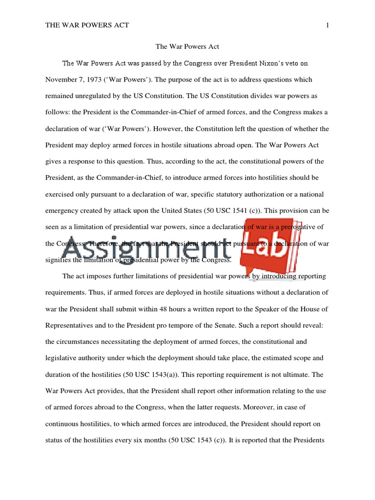 research paper on war powers
